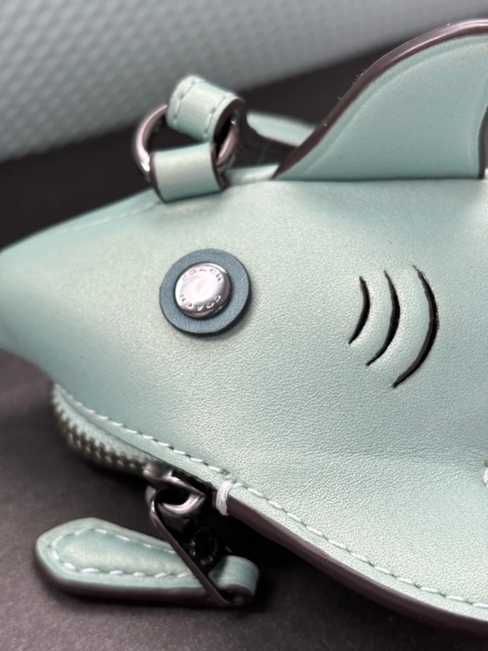 Coach Shark Coin Case Bag Charm - Picture 5 of 10